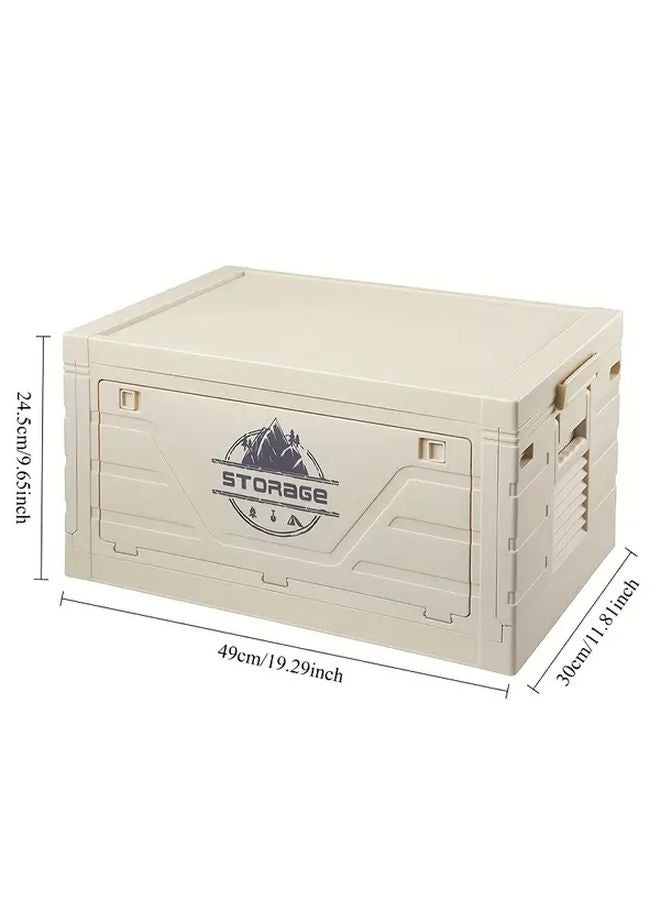 Large Cream White Outdoor Camping Folding Storage Box Thickened Plastic Car Trunk Organizer - Image 5
